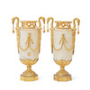 Bonhams : A pair of 19th century French ormolu and white marble garniture  vases In the Louis XVI style (2)