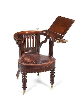 Bonhams : A George IV carved mahogany reading chair attributed to Morgan  and Saunders