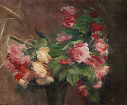 Bonhams : Albert Belleroche (British, 1864-1944) Still life of roses