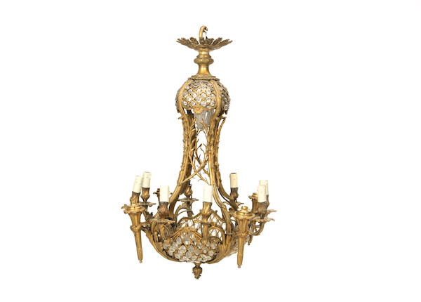Bonhams : A late 19th / early 20th century French gilt bronze and gilt ...