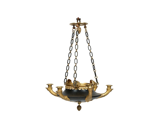 Bonhams : An early 20th century gilt and patinated bronze six light ...