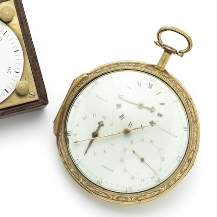 William Carpenter. A large late 18th century gilt metal open fac