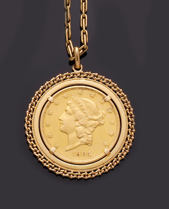 Bonhams A US 20 dollars coin pendant necklace 2