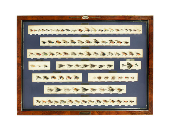 Bonhams : A large framed display of 100 fully-dressed Salmon flies