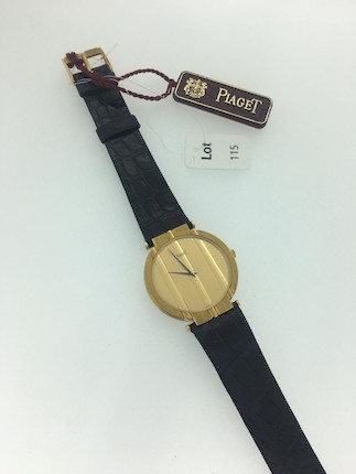 Bonhams Piaget. An 18K gold quartz wristwatch Polo Ref 8673