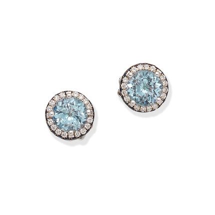 Bonhams : LUKE STOCKLEY TOPAZ, DIAMOND AND SAPPHIRE EARSTUDS