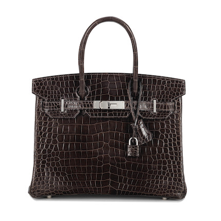 Bonhams : HERMES A SHINY GRAPHITE POROSUS CROCODILE BIRKIN 30 2014 ...