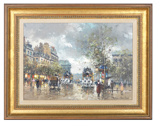 Bonhams : Antoine Blanchard (French, 1910-1988) Parisian street scene ...