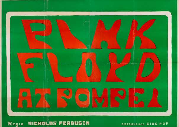 Bonhams : Pink Floyd A Rare 'Pink Floyd At Pompeii' Concert Film Poster,  1972