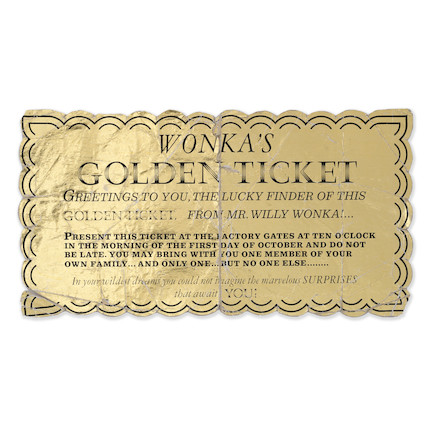 Customizable Willy Wonka's Golden Ticket Modern 