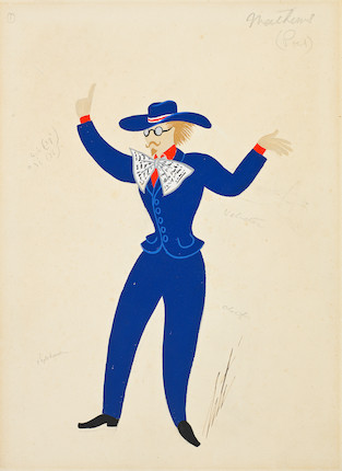 Bonhams : Erté (Romain de Tirtoff) 'Le Sportif'' and 'Le Poete', circa 1950