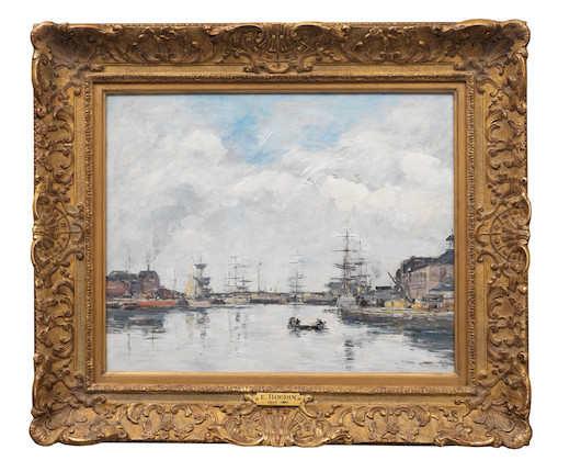 Bonhams : EUGÈNE BOUDIN (1824-1898) Le Havre. Le bassin de la barre ...