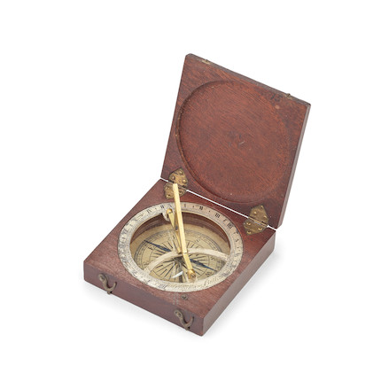 Bonhams : An Abraham Pocket Sundial Compass, English, 19th century