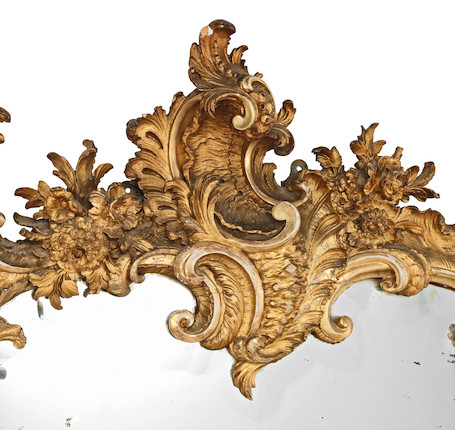 Bonhams : A German third quarter 18th century Rococo giltwood overmantel  mirror 1750-1765, probably of South German origin