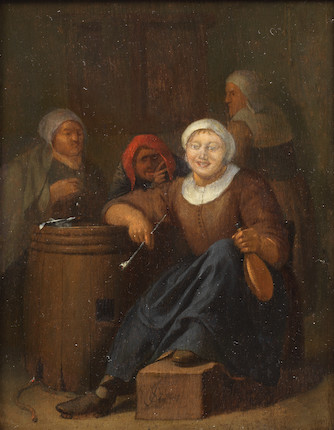 Bonhams : Follower Of Jan Steen (leiden 1626-1679) Figures Smoking And 