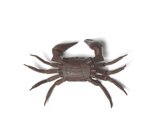 Bonhams : KANAYA GOROSABURO LINEAGE An Iron Jizai Okimono of a Crab Edo ...