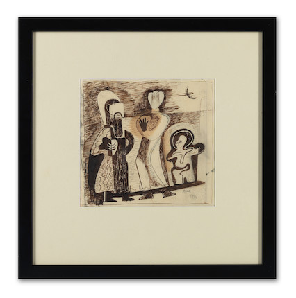 Bonhams : Eileen Agar (British, 1899-1991) Family Trio (together with a ...