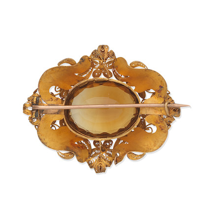 Bonhams : CITRINE BROOCH,