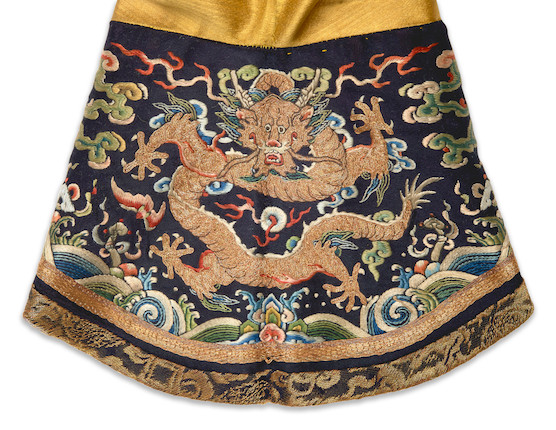 Bonhams : AN EXTREMELY RARE IMPERIAL YELLOW-GROUND EMBROIDERED SILK ...