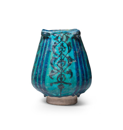 Bonhams : A Kashan underglaze-painted pottery jar Persia, 12th Century(2)