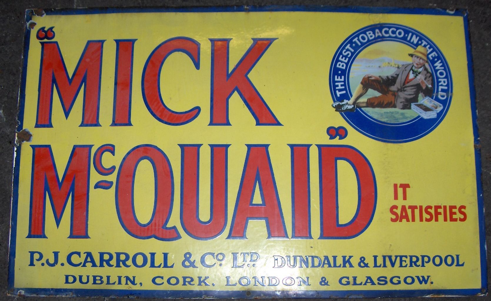 Bonhams Cars : A rare 'Mick McQuaid' tobacco advertising sign,