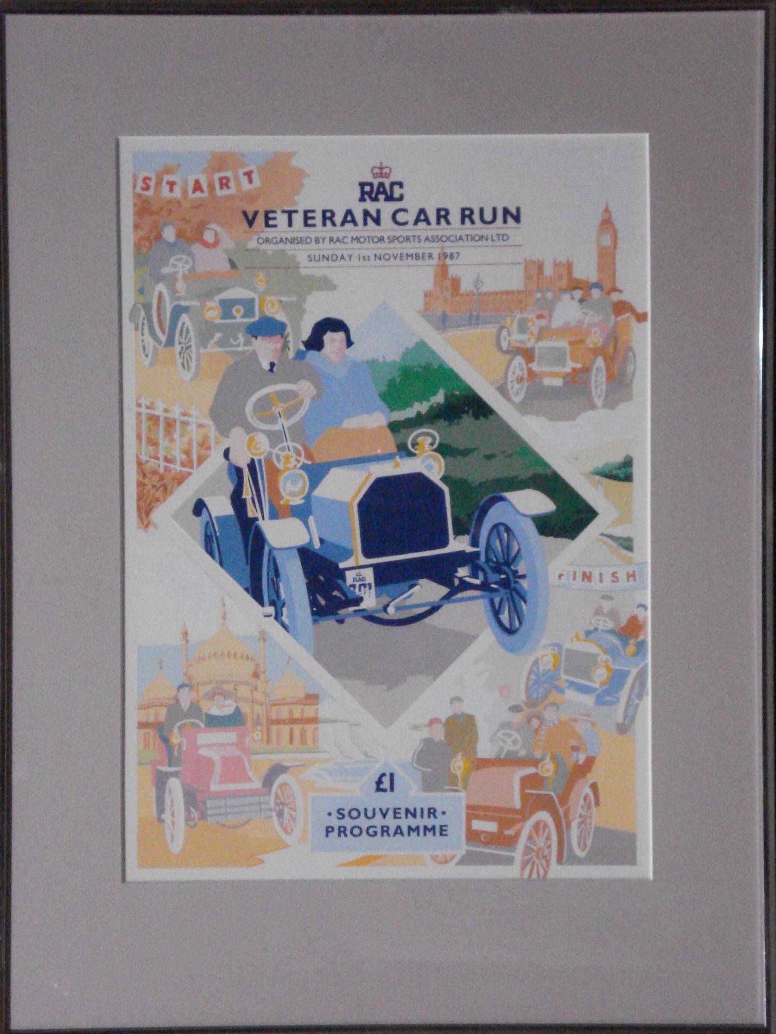 Well Cast Rac Poster Bonhams Cars : A 1987 RAC Veteran Car Run poster,