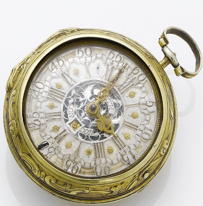 Bonhams Smith, A mid 18th century gilt metal pair case