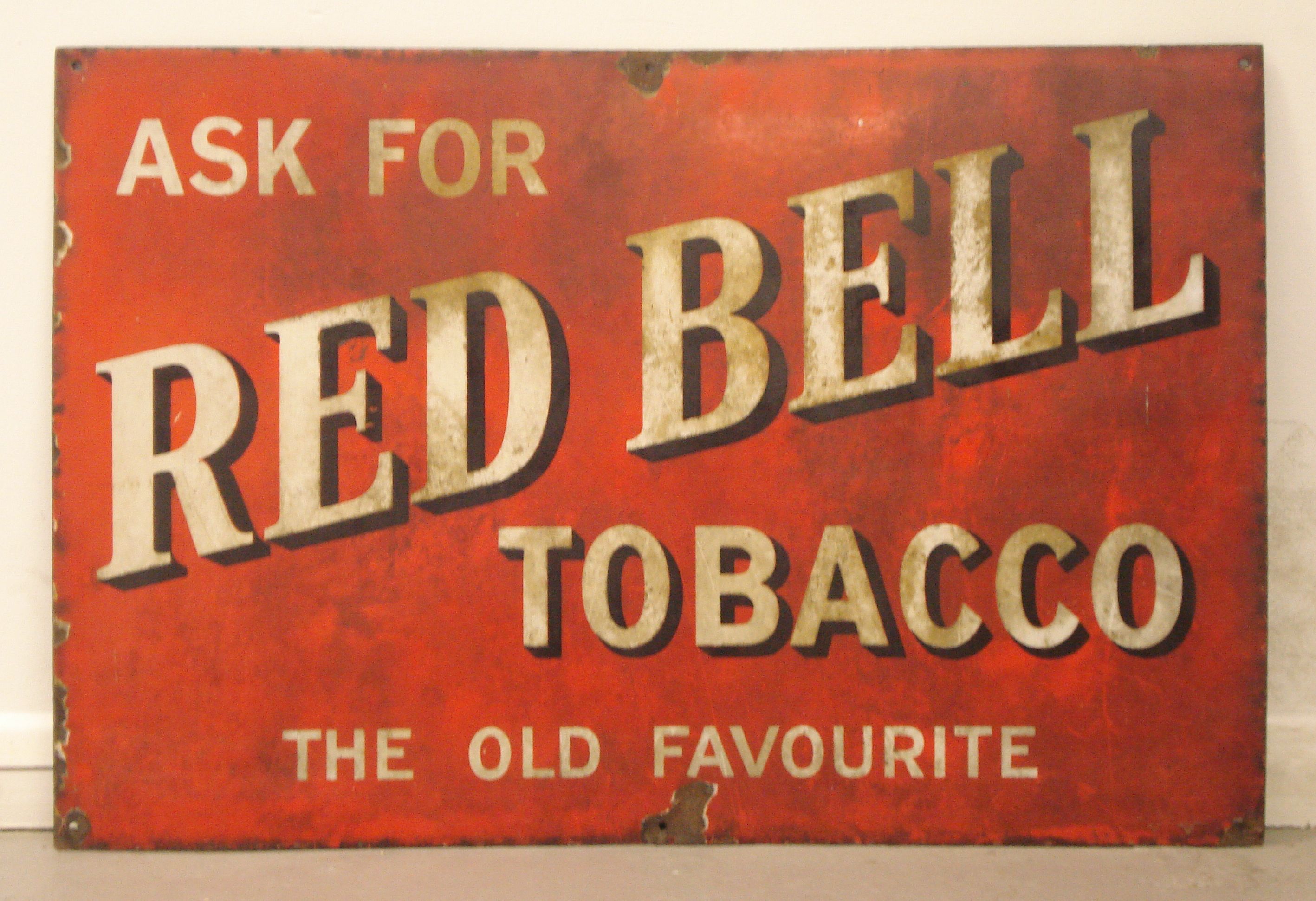 tobacco bell Bonhams Cars : A Red Bell Tobacco enamel sign,