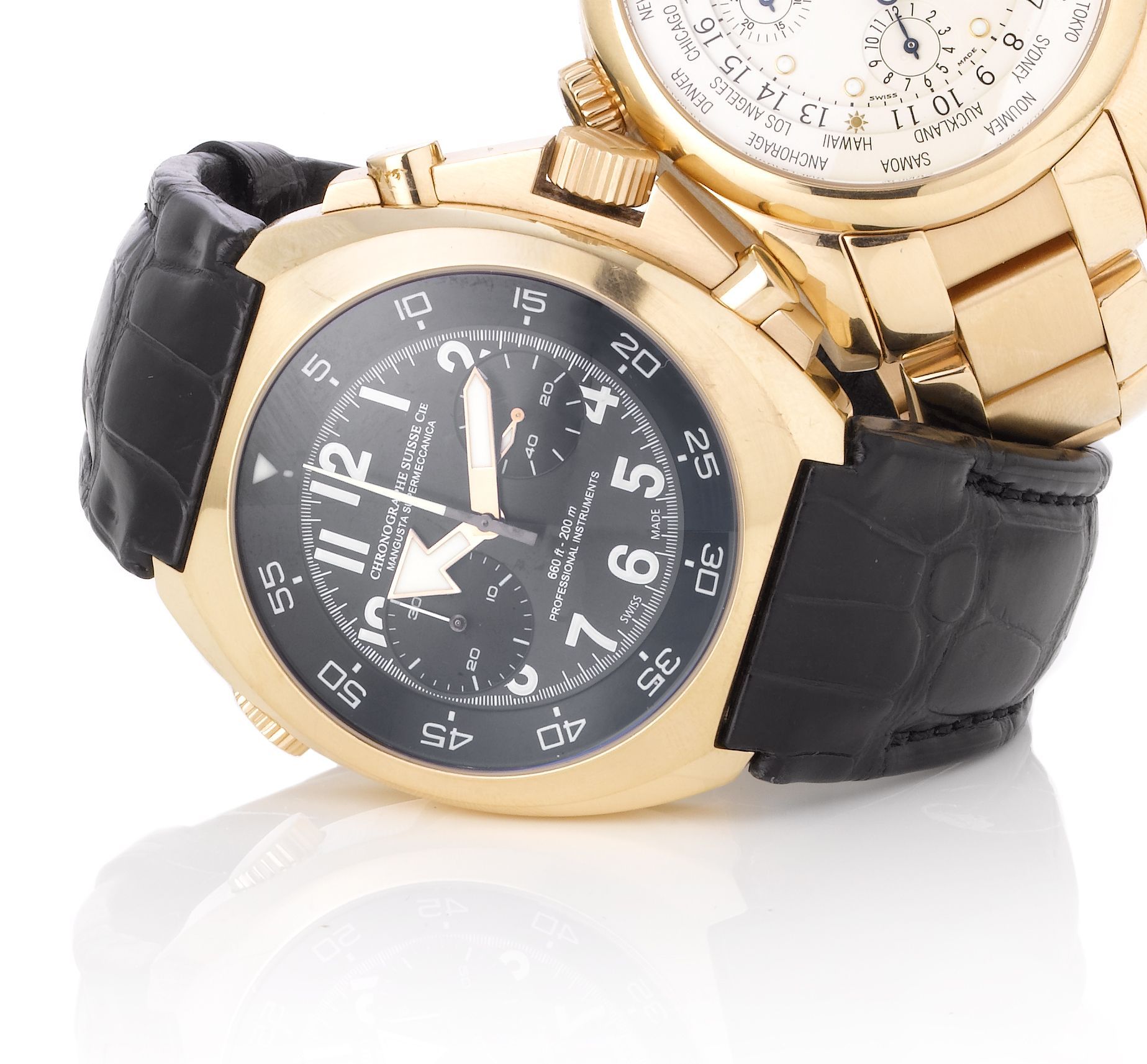 Bonhams Chronographe A fine 18ct rose gold automatic