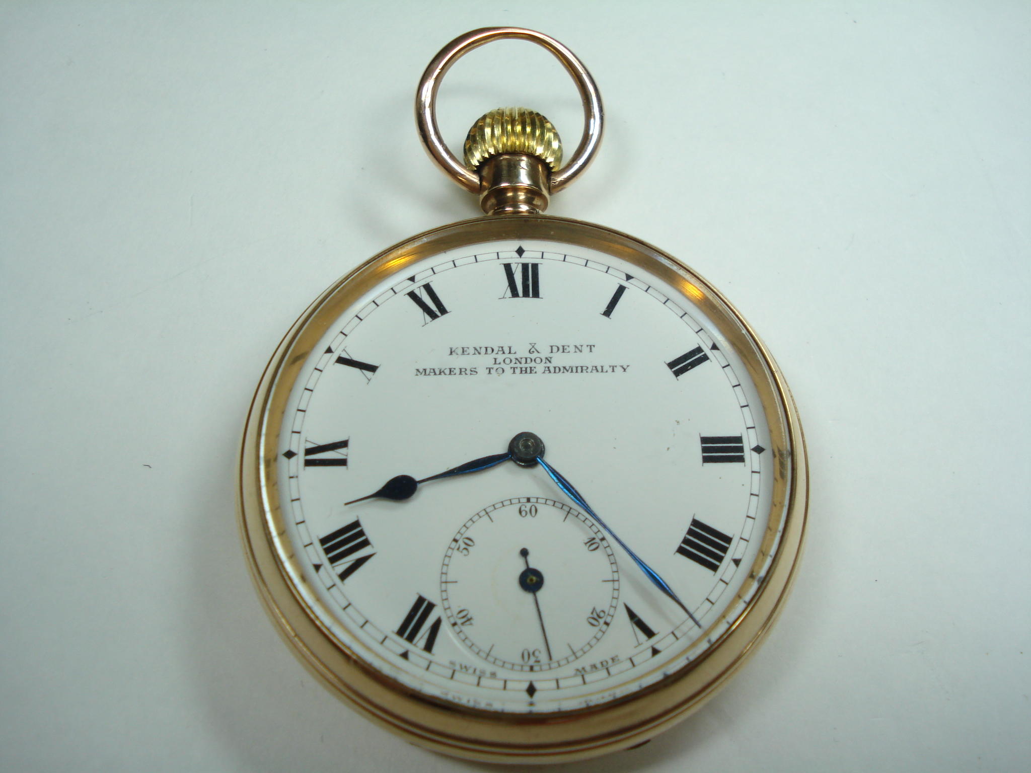 Bonhams An 9ct gold open faced pocket watch by Kendal Dent of London Chester 1924