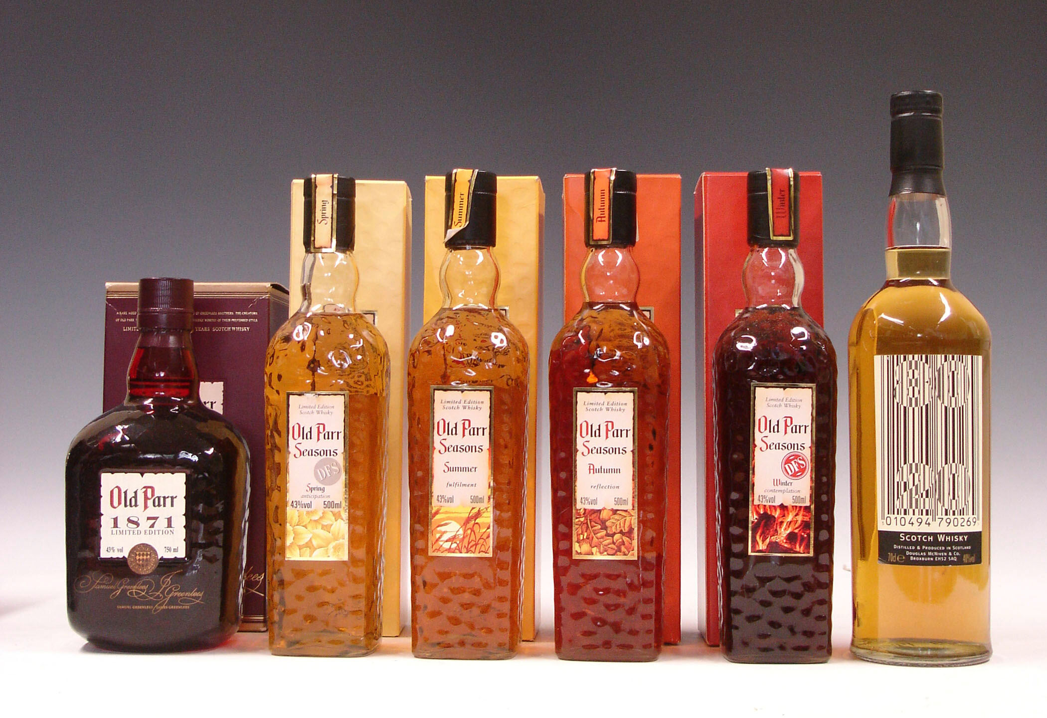 Bonhams : Old Parr 1871-15 year old Old Parr Seasons (4): 80/20