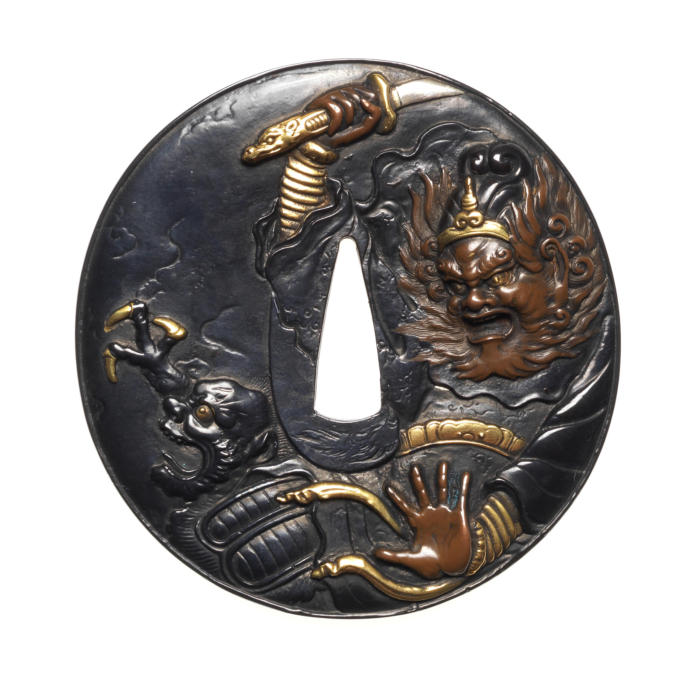 Bonhams : A bakumatsu shakudo tsuba By Seishu, Meiji Period
