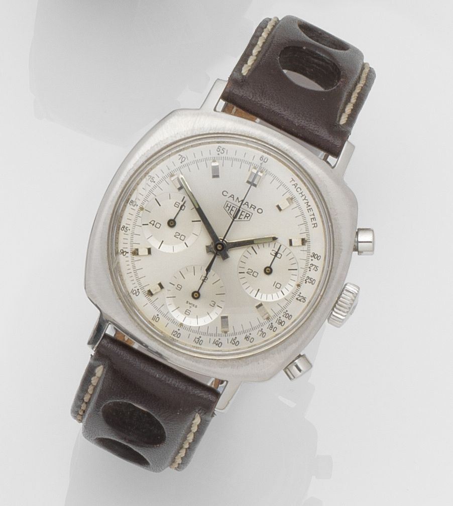 Bonhams A stainless steel manual wind chronograph
