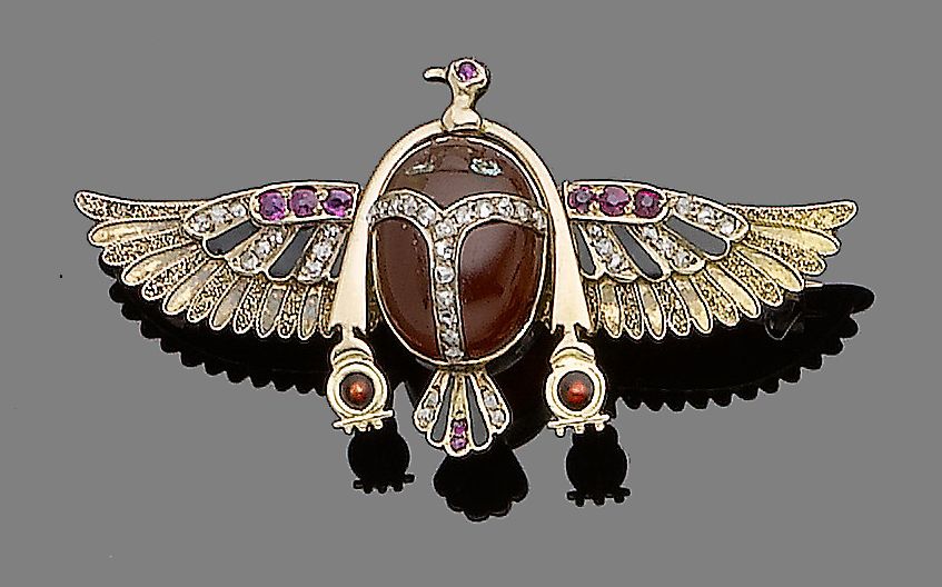 Bonhams An Egyptian revival scarab brooch