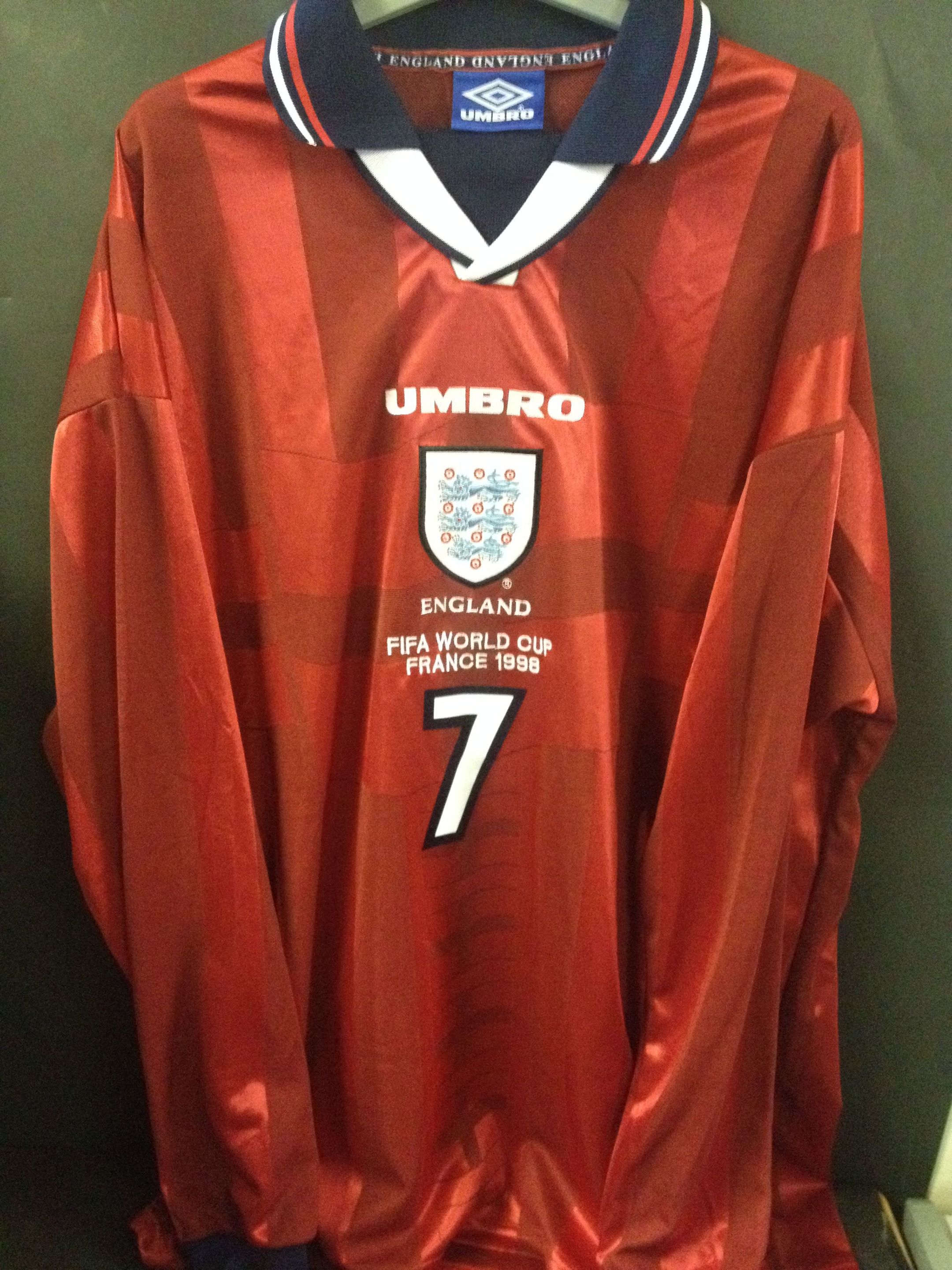 Bonhams David Beckham match worn shirt England v Columbia