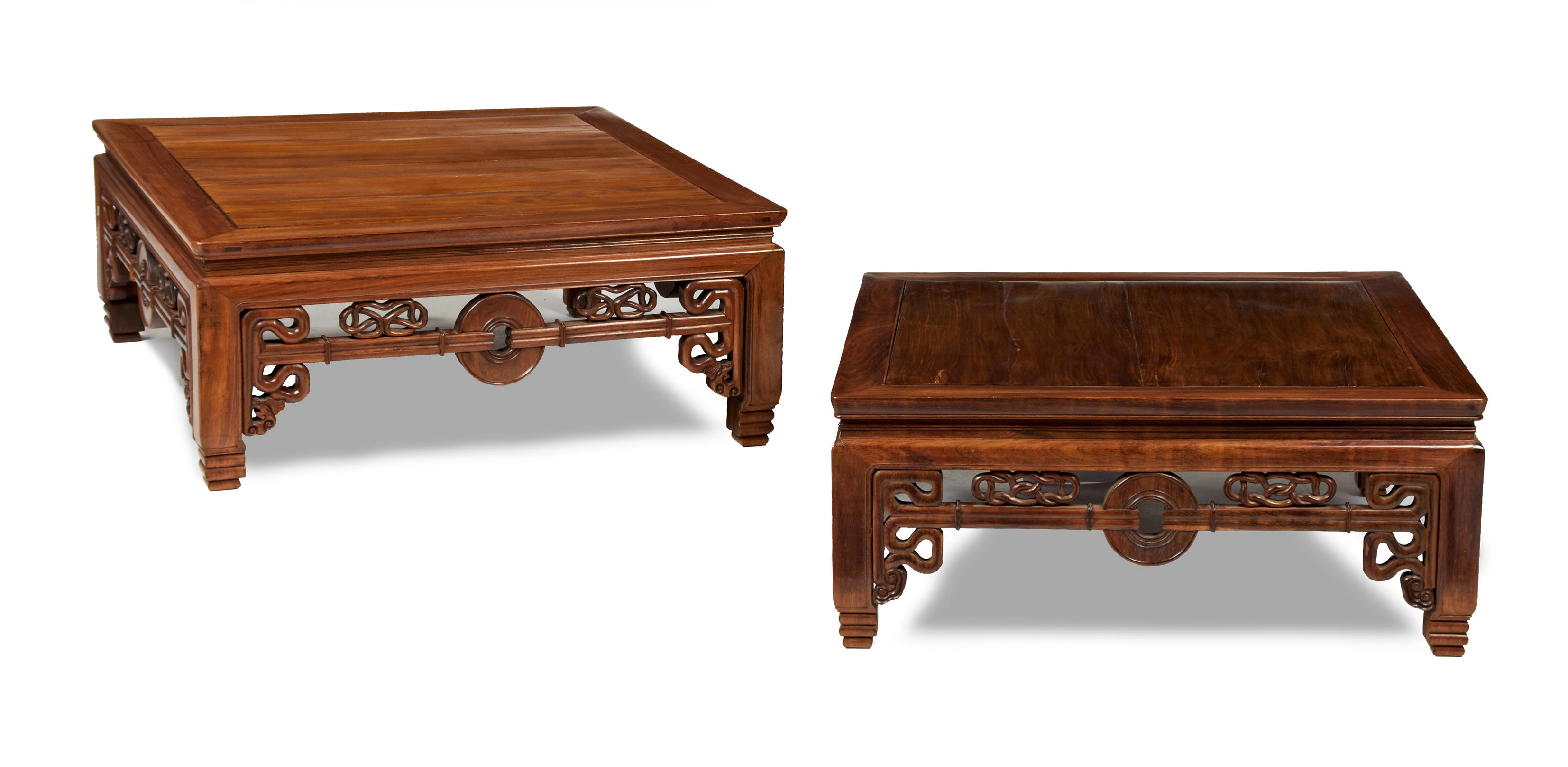 Bonhams : Two very similar Chinese hardwood kang tables