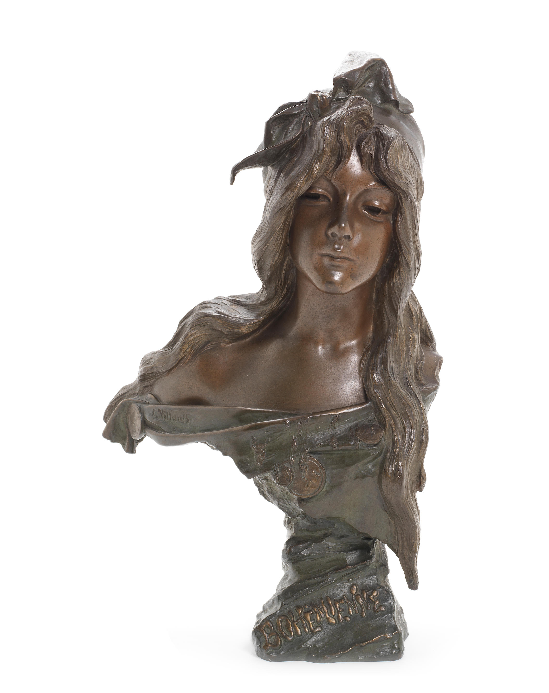Bust of Woman Art Nouveau Sculpture 22, Bust Head and Shoulders of