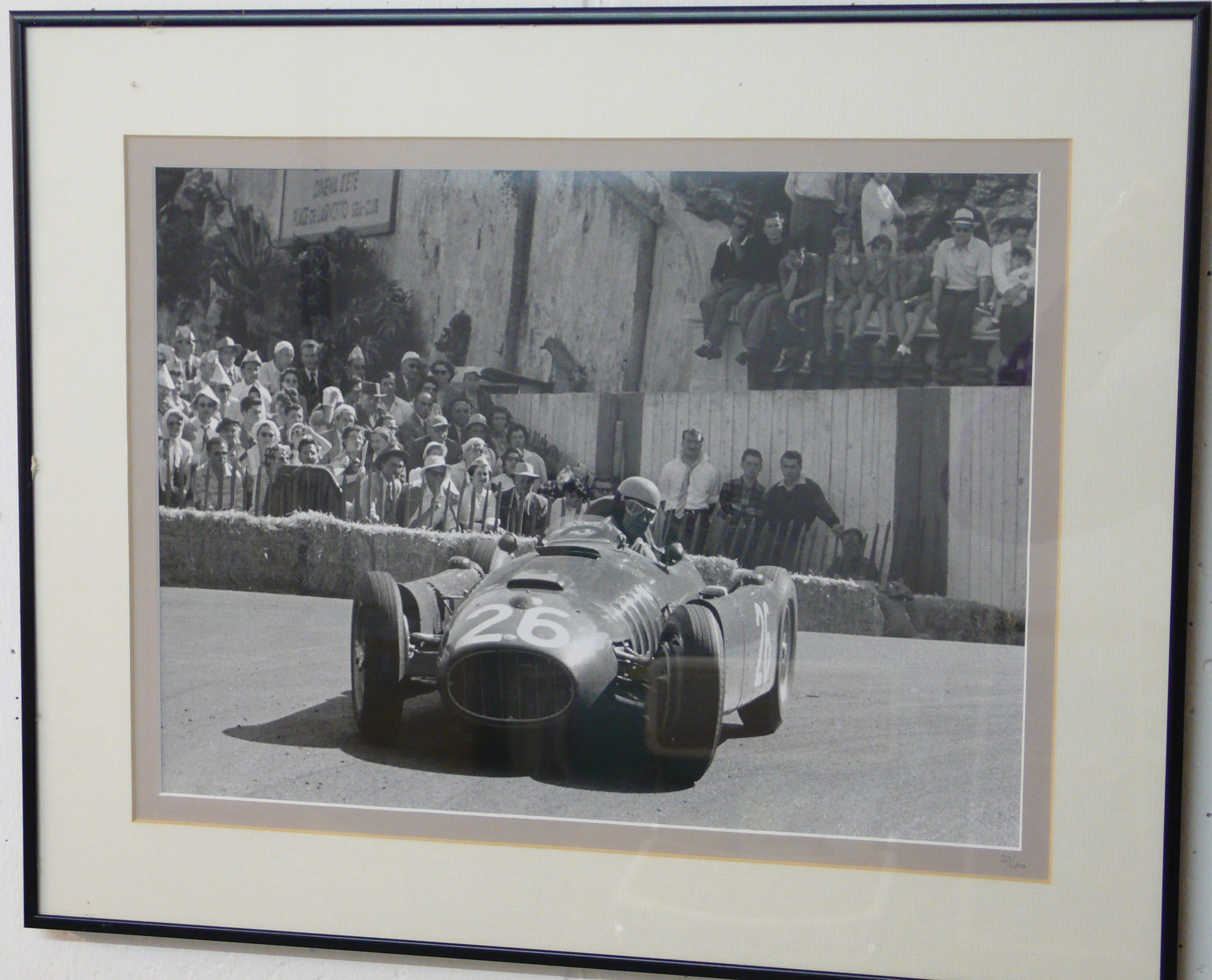 Bonhams Cars Seven framed motorsport photographs, prints and artworks