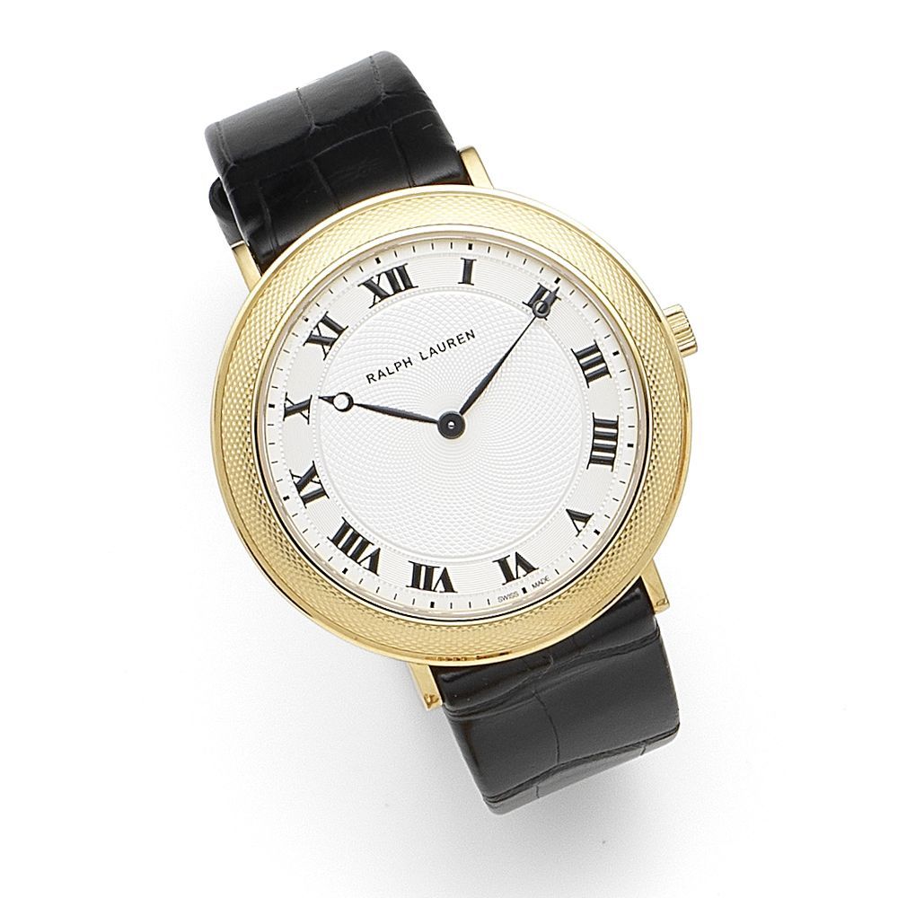 Bonhams Ralph An 18K rose gold manual wind wristwatch