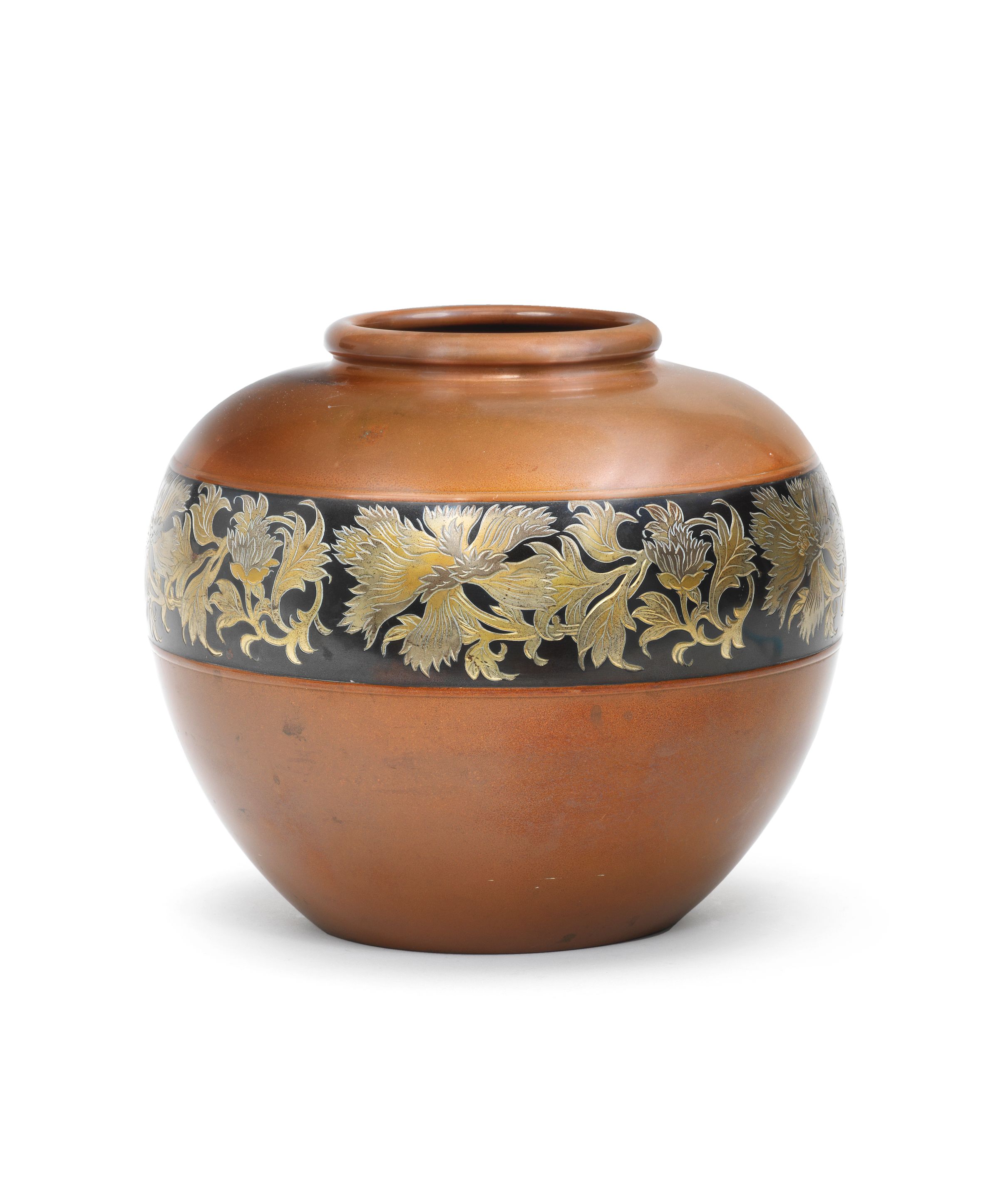 Bonhams A squat globular bronze vase Taisho (19121926) or Showa era