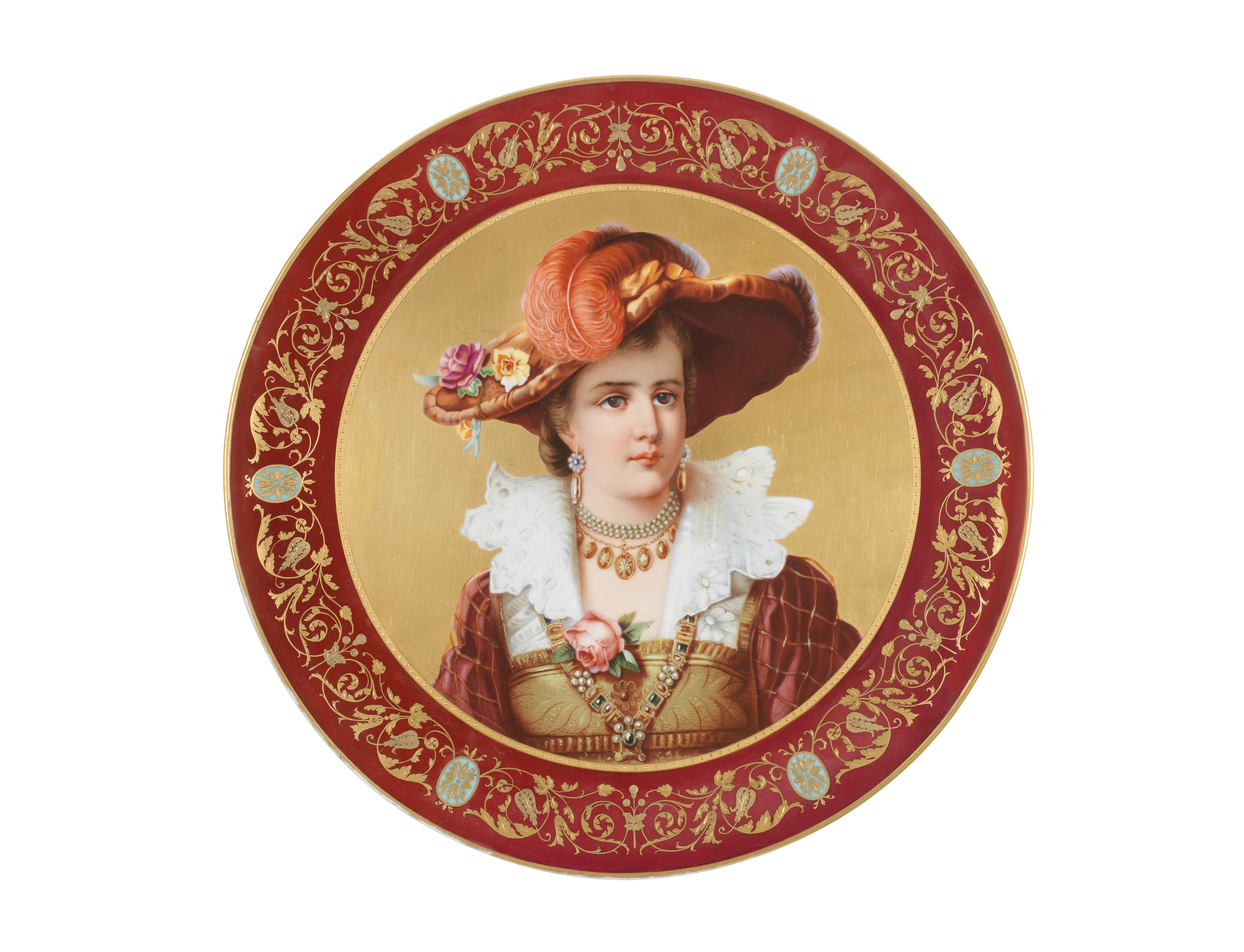 Bonhams : A Vienna-style circular tray late 19th century