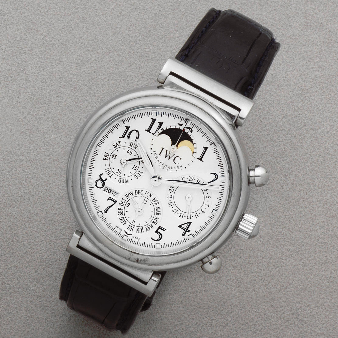 bonhams-iwc-a-stainless-steel-automatic-triple-calendar-chronograph-wristwatch-with-moon-phase-da-vinci-perpetual-calendar-ref-3758-sold-25th-march-2005