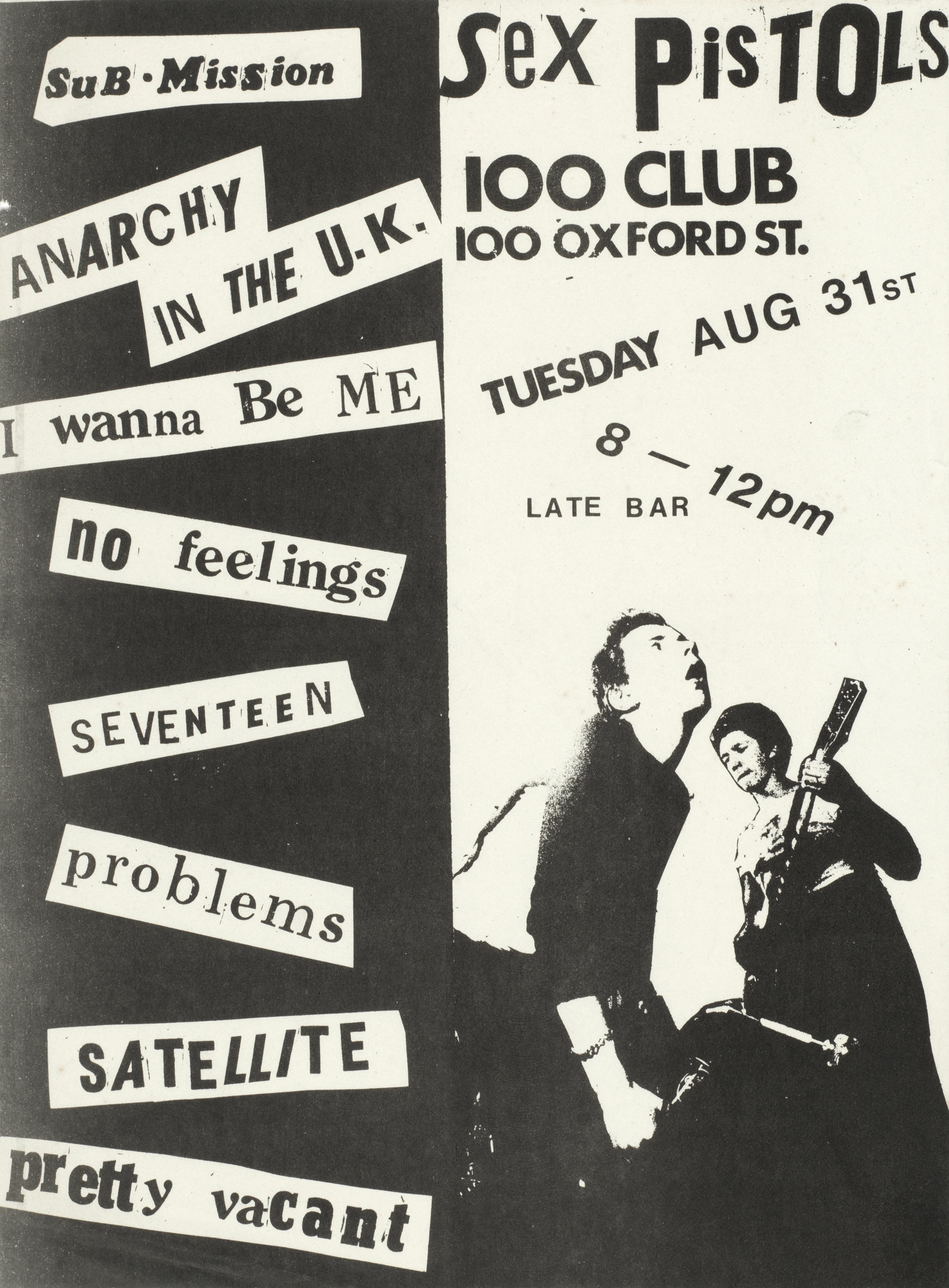 Bonhams : Sex Pistols A 100 Club flyer, 31st August 1976,