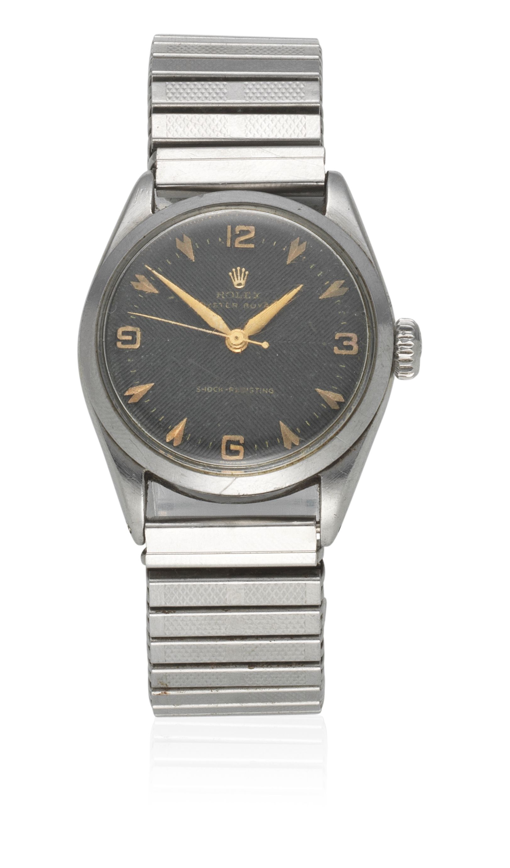Bonhams A stainless steel manual wind bracelet watch