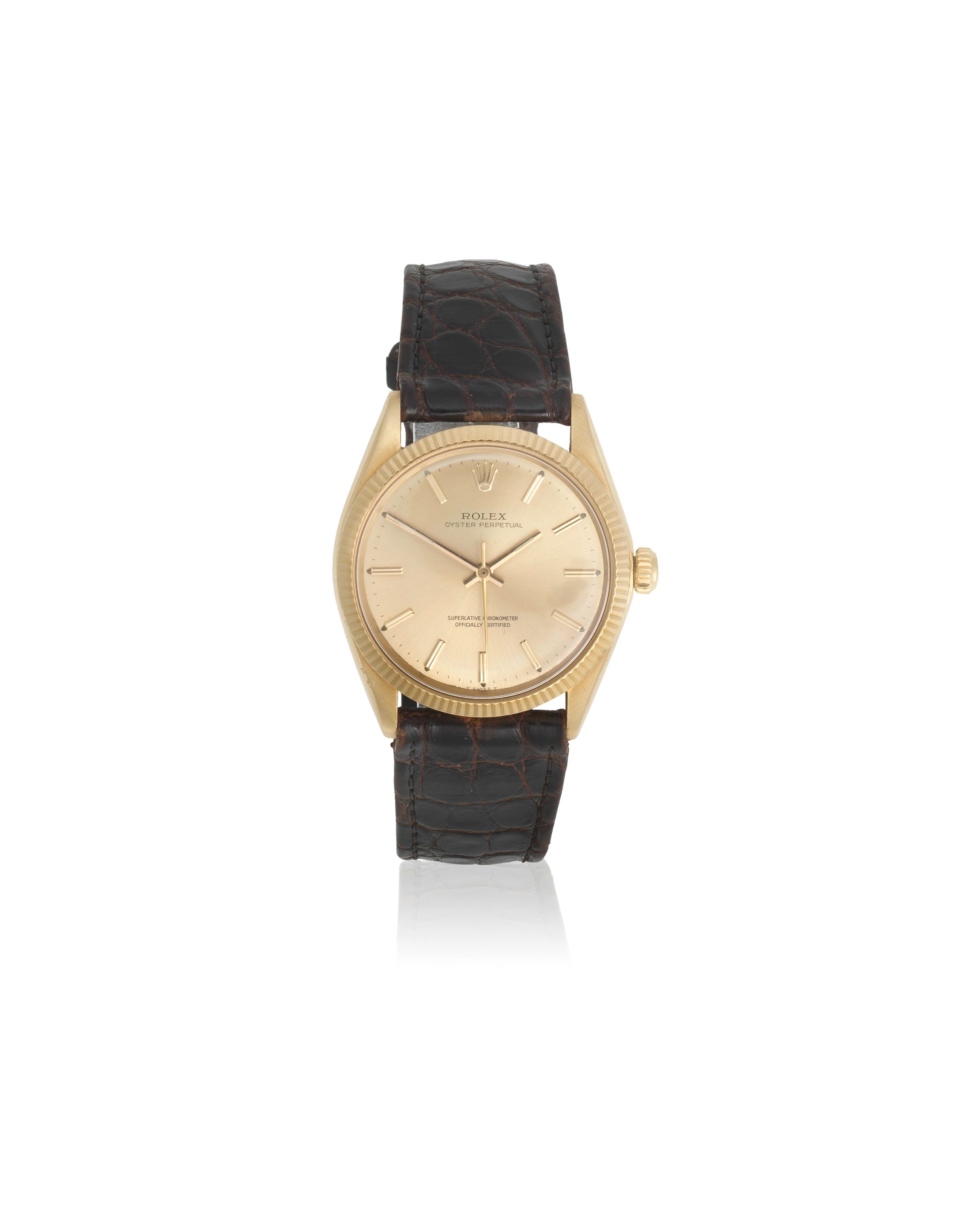 Bonhams An 18K gold automatic wristwatch Oyster Perpetual