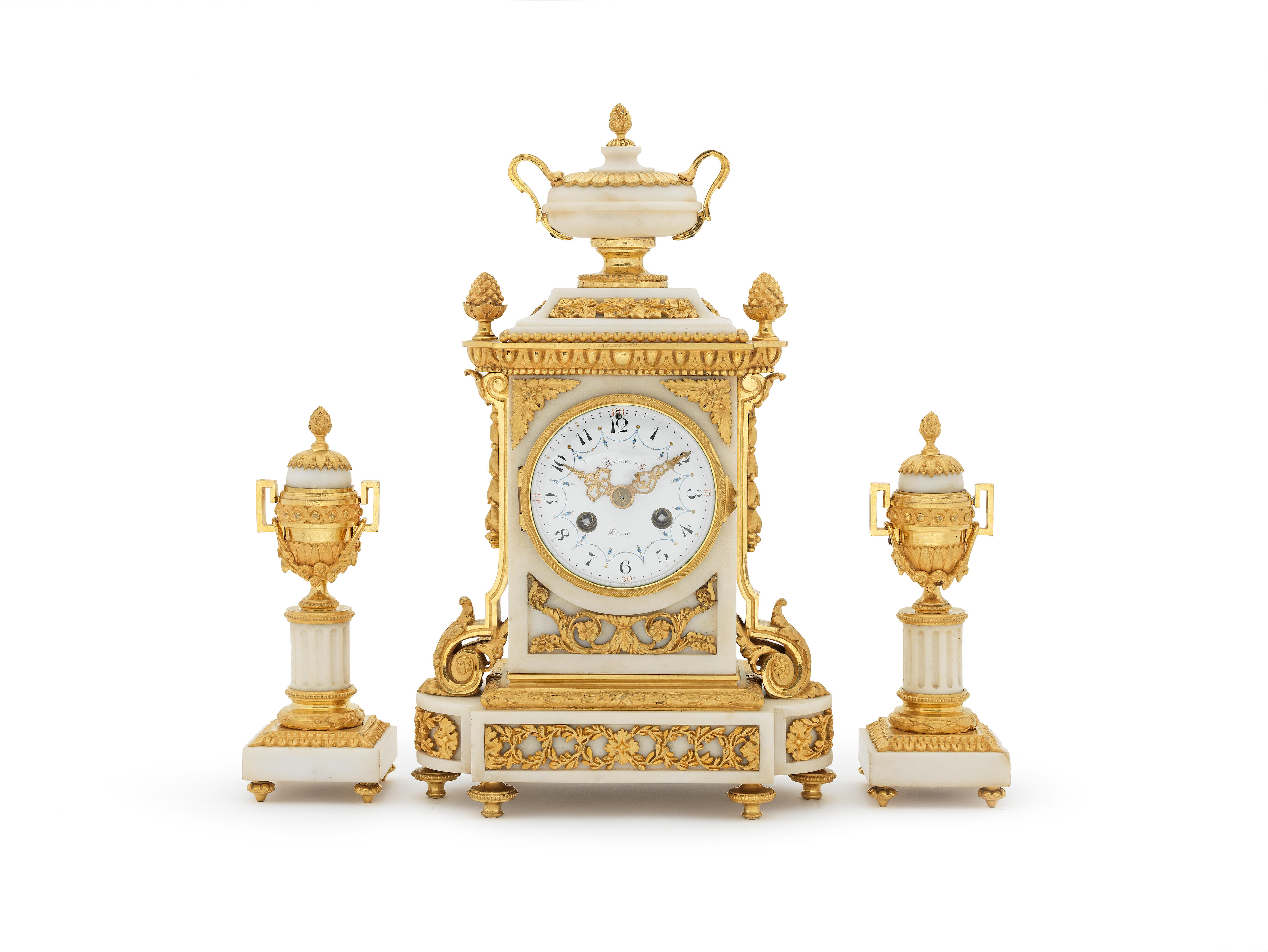 Bonhams : A pair of late Louis XVI ormolu and white marble cassolettes  Early 19th century