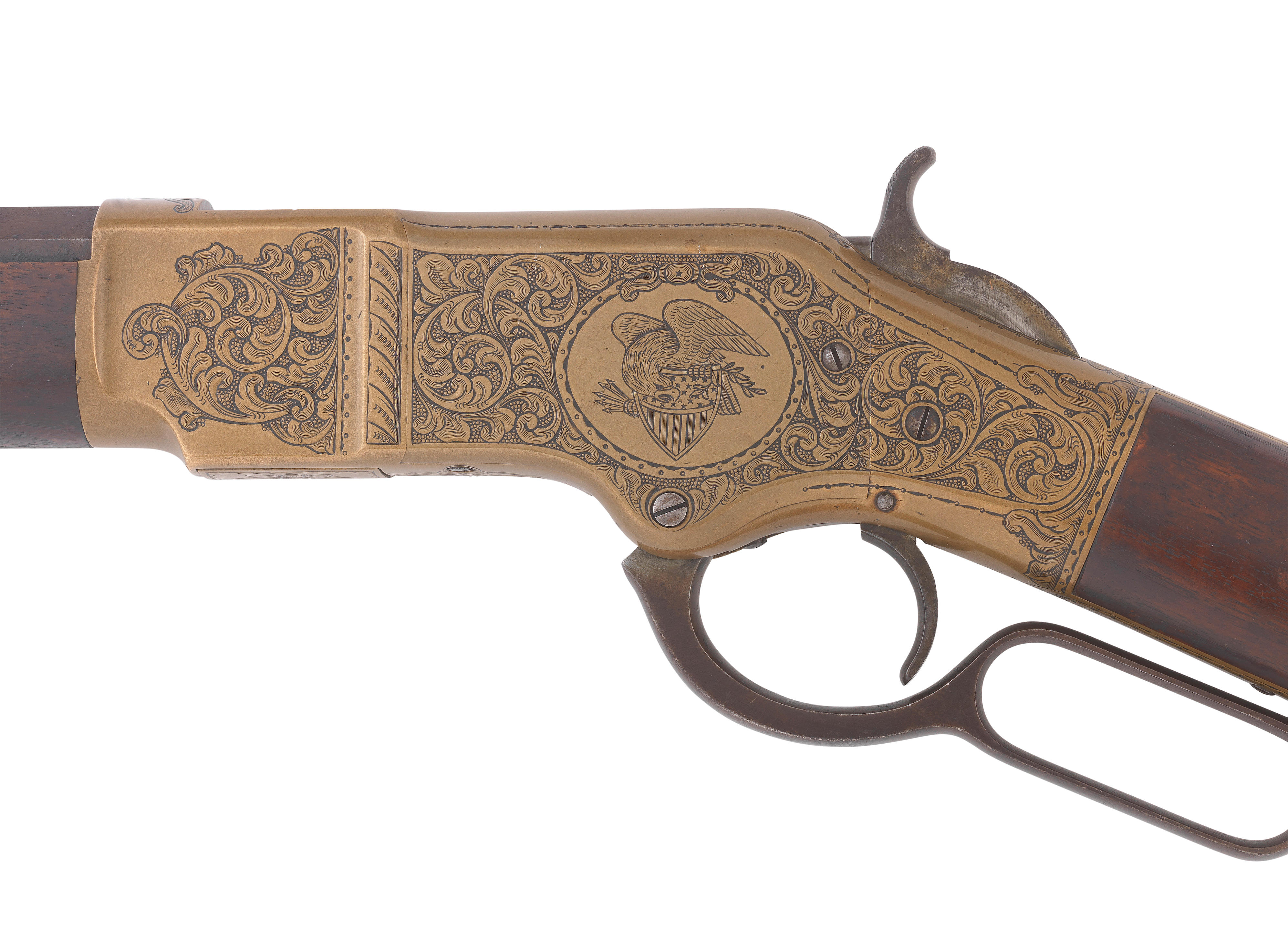 Bonhams : An engraved .44 (R.F.) 'Model 1866' lever-action rifle by  Winchester, no. 37333 (circa 1870)