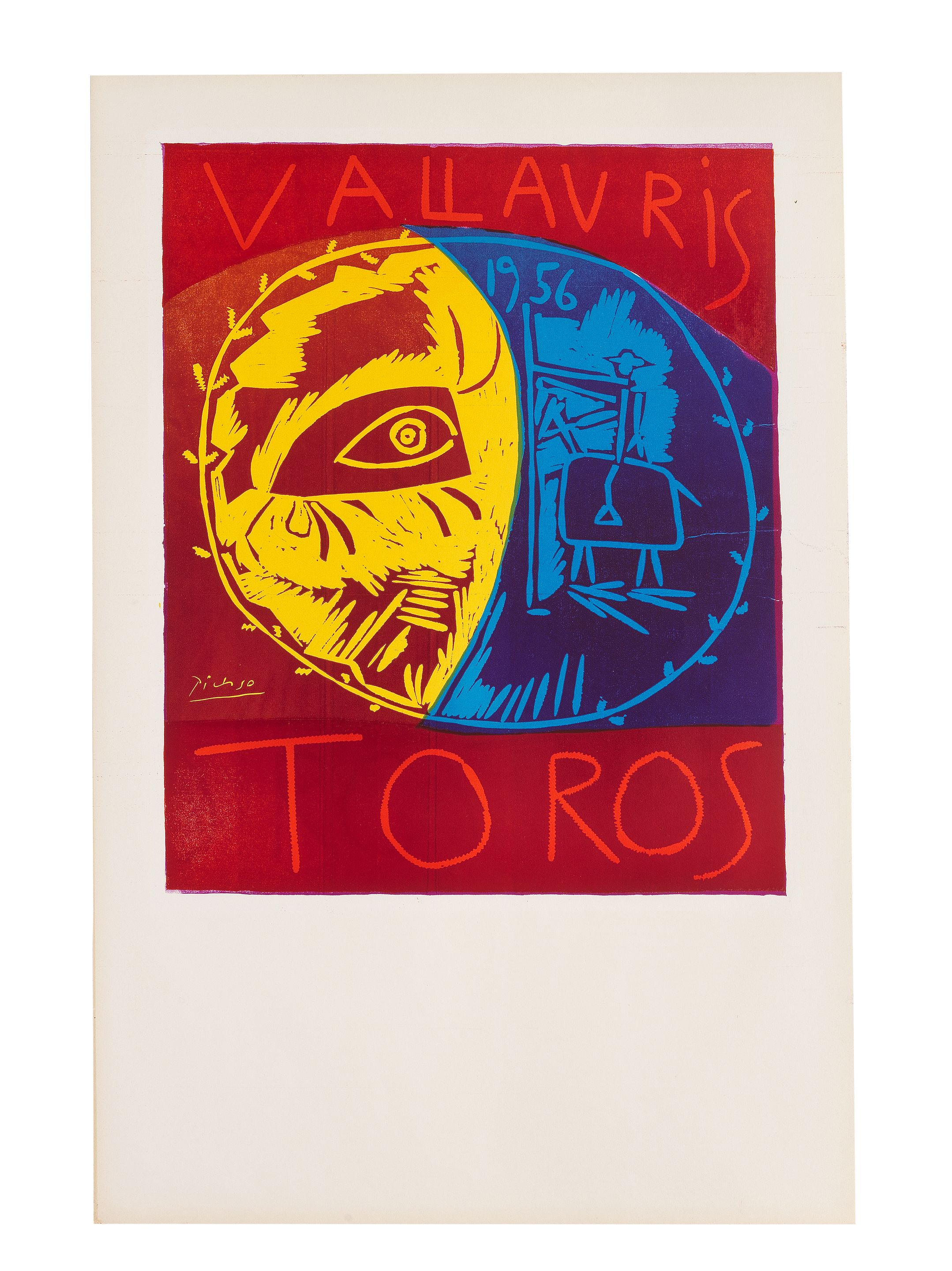 ピカソ”TOROS VALLAURIS 1958（TheMatador)” 版画 薄かっ