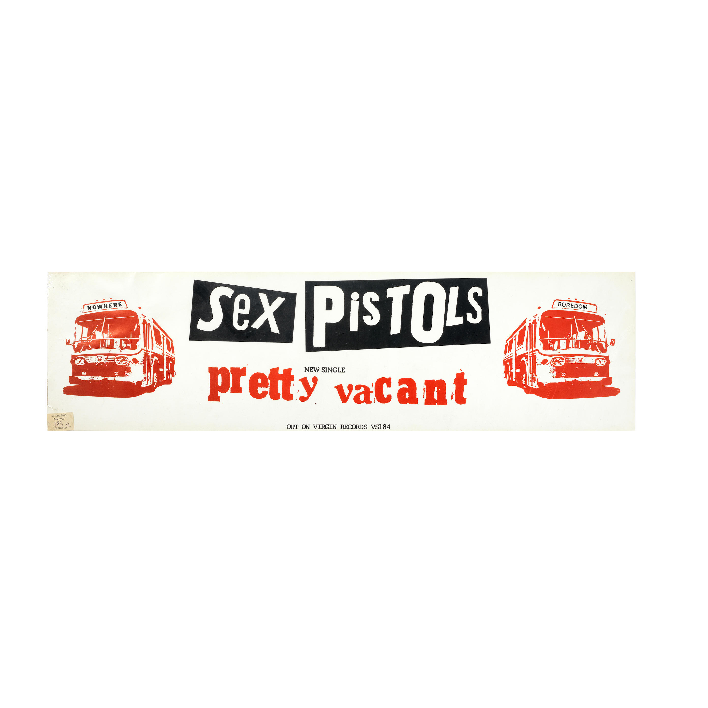 Bonhams : SEX PISTOLS A PRETTY VACANT PROMO BANNER, 1977,