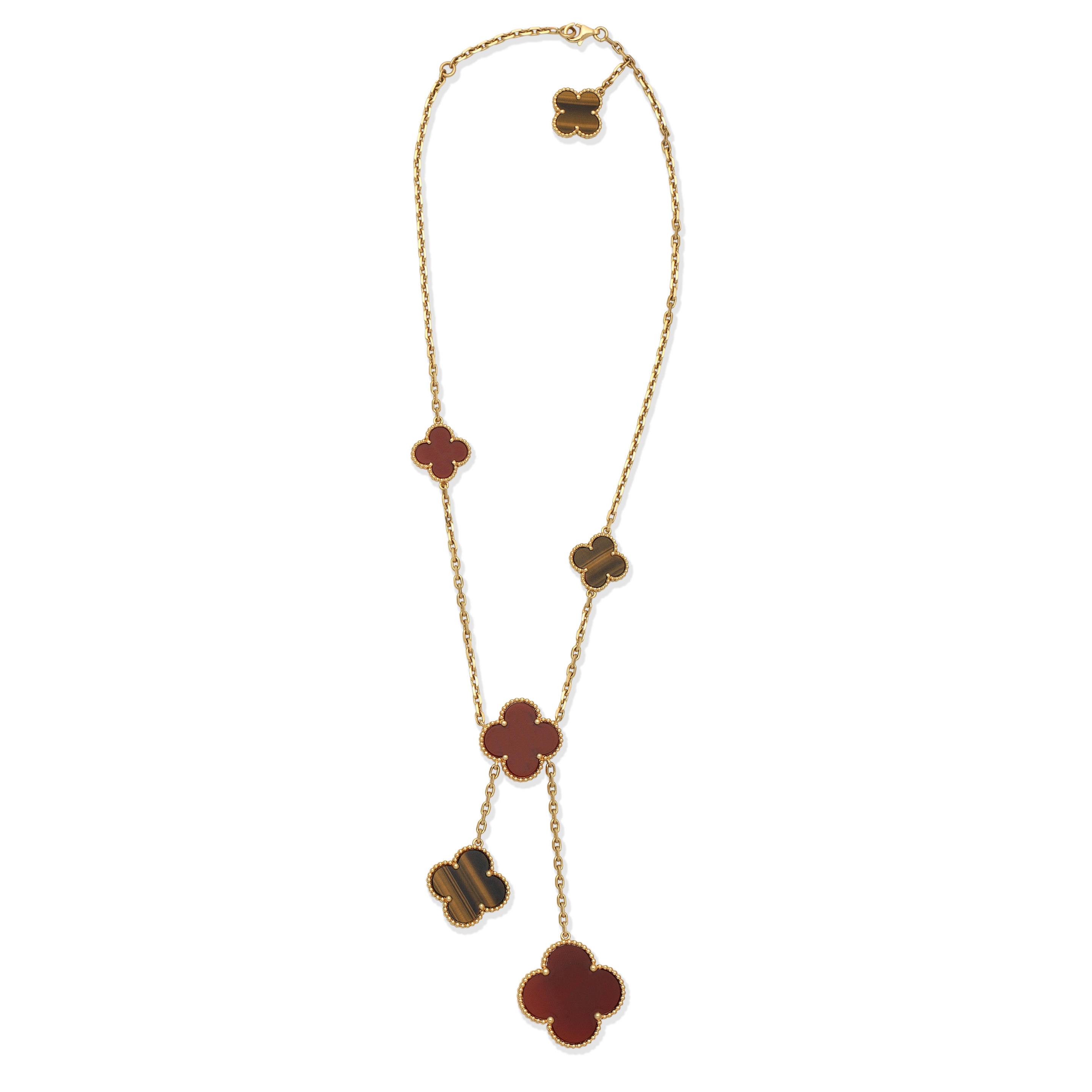 Bonhams : VAN CLEEF & ARPELS 'ALHAMBRA' TIGER'S EYE AND CARNELIAN